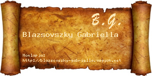 Blazsovszky Gabriella névjegykártya