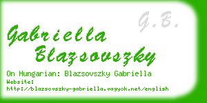 gabriella blazsovszky business card